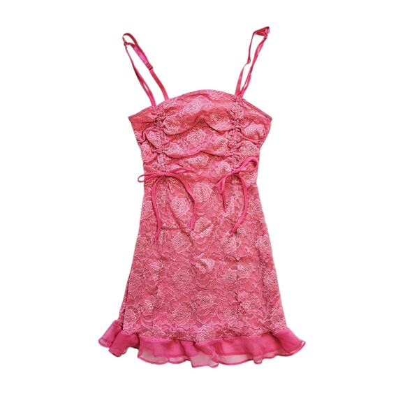 Victoria's Secret Other - Y2k Victoria's Secret Slip Dress Pink Lace Coquette - XS